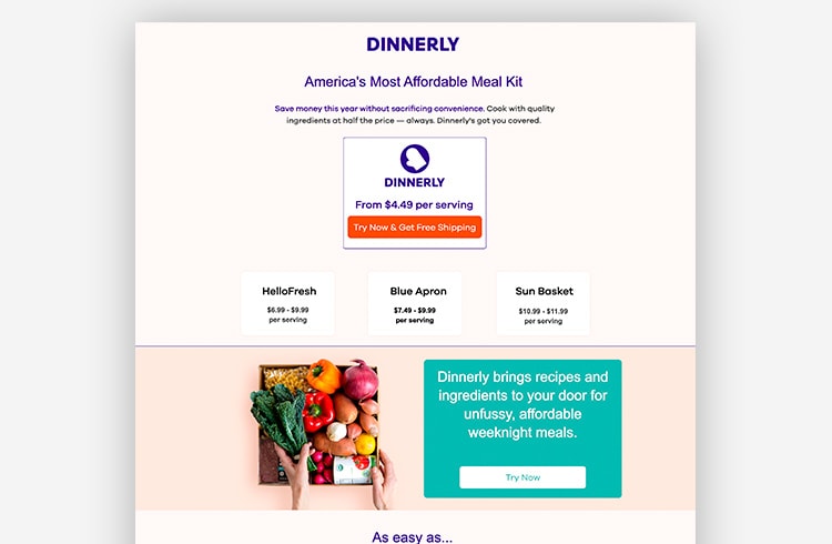 Smart Traffic Landing Page Variant - Dinnerly