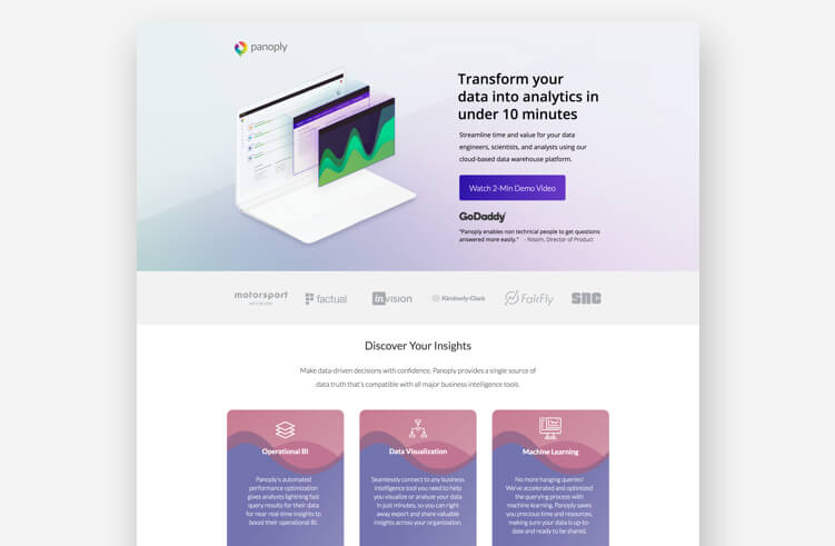 Best Landing Page Design: Panoply