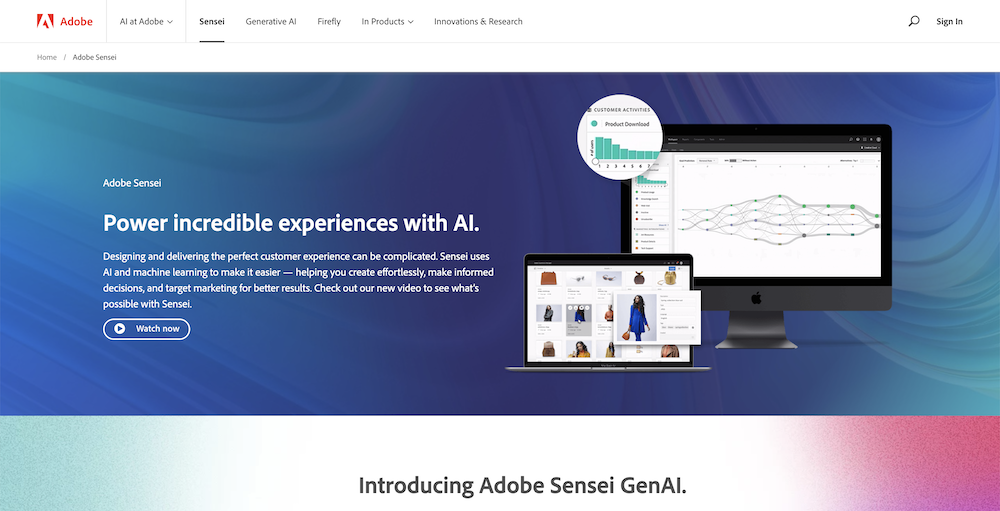 Adobe Sensei, an AI marketing tool for enhancing graphics design