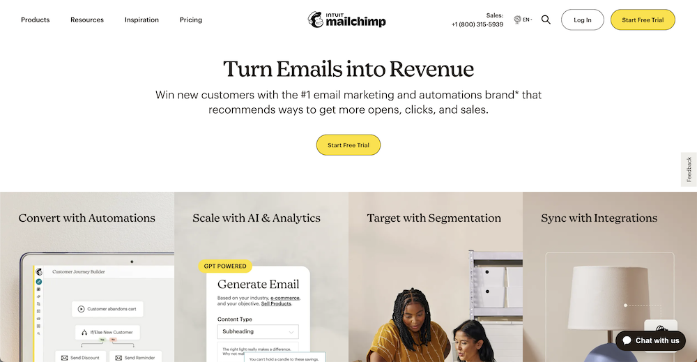 Mailchimp, an AI tool for email marketing