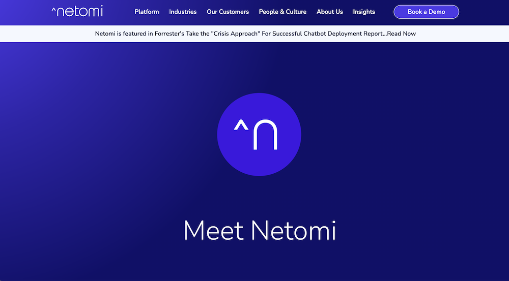 Netomi, an AI chatbot software for marketing teams